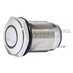 TYJ 16-261 Кнопка металева плоска з підсвічуванням, 1NO+1NC, жовта 220V.