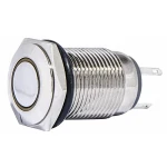 TYJ 16-261 Кнопка металева плоска з підсвічуванням, 1NO+1NC, жовта 220V.