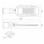 LED вуличний ліхтар VIDEX (поворотний) 50W 5000K Сірий - Зображення 3