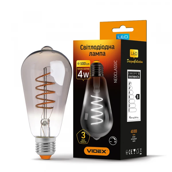 LED лампа VIDEX Filament ST64FGD 4W E27 2100K 220V (VL-ST64FGD-04272)