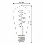 LED лампа VIDEX Filament ST64FGD 4W E27 2100K 220V (VL-ST64FGD-04272) - Зображення 3