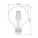LED лампа TITANUM Filament G95 6W E27 2200K бронза - Зображення 3