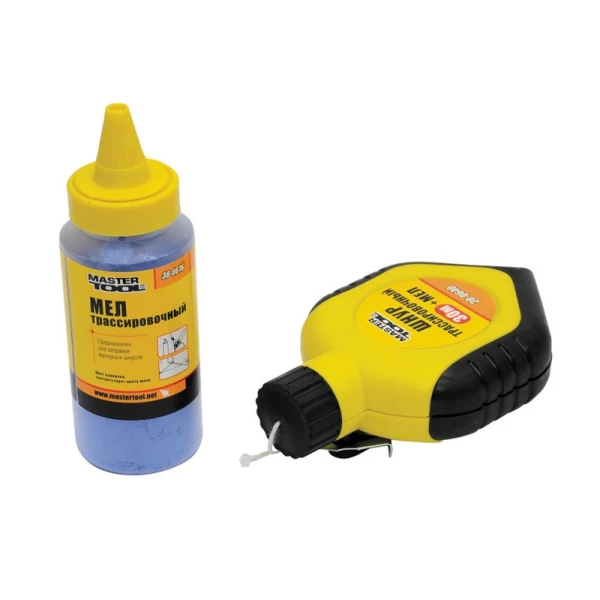 Шнур розміточний MASTERTOOL 30 м + мел 30-0640