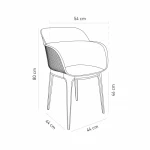 Крісло Tilia Shell-W Pad ніжки букові, сидіння з тканиною PIED DE POULE 04 - Зображення 3