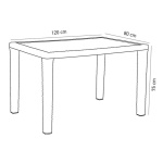 Стіл Tilia Antares 80x120 см верх стільниці зі скла, ніжки пластикові кавовий - Зображення 2