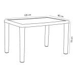 Стіл Tilia Antares 80x120 см верх стільниці зі скла, ніжки пластикові кавовий - Зображення 2