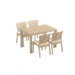 Стіл Tilia Antares 80x120 см верх стільниці зі скла, ніжки пластикові кавовий - Зображення 3