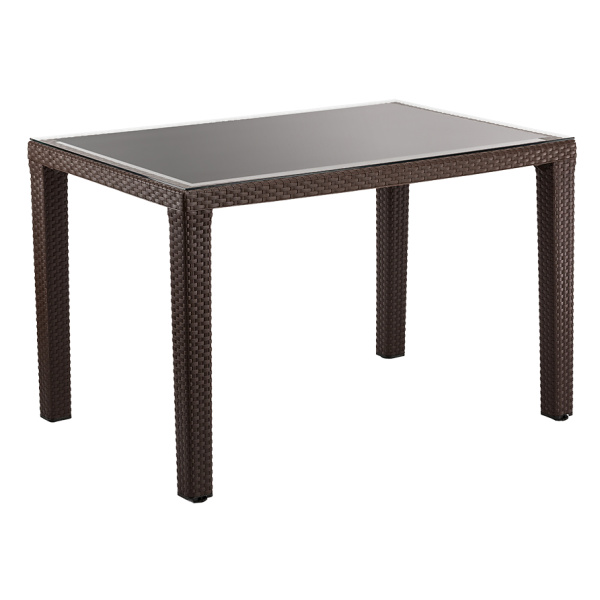Стіл Tilia Antares 80x120 см верх стільниці зі скла, ніжки пластикові венге