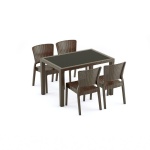 Стіл Tilia Antares 80x120 см верх стільниці зі скла, ніжки пластикові венге - Зображення 3