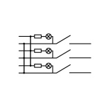 KCD2-3101N C3-BL/B 220V Перемикач 3 кл. синій з підсвічуванням - Зображення 3