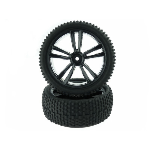 1:10 Black Buggy Front Tires and Rims(31211B+31307) 2P