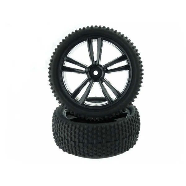 1:10 Black Buggy Front Tires and Rims(31211B+31307) 2P