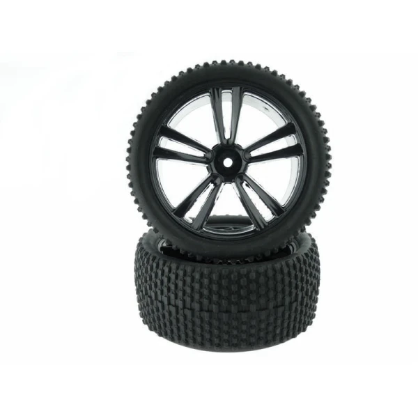 1:10 Black Buggy Rear Tires and Rims(31212B+31308) 2P