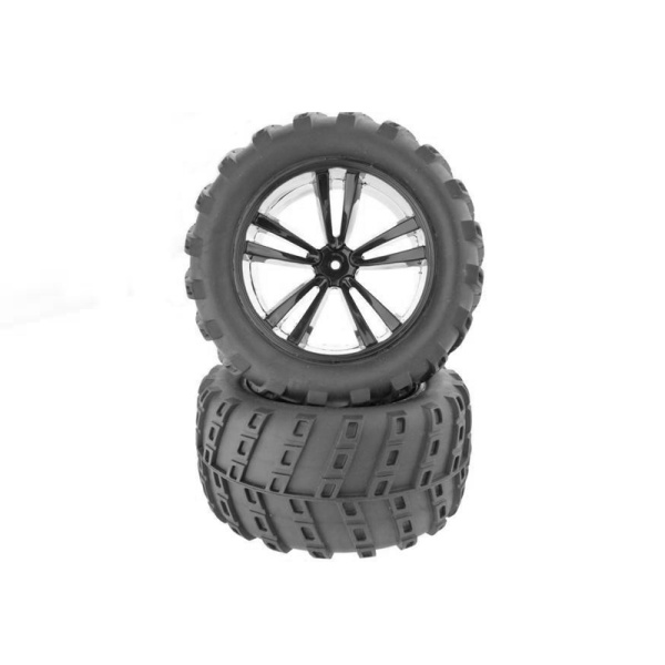 1:10 Black Truck Tires and Rims (31613B+31803) 2P
