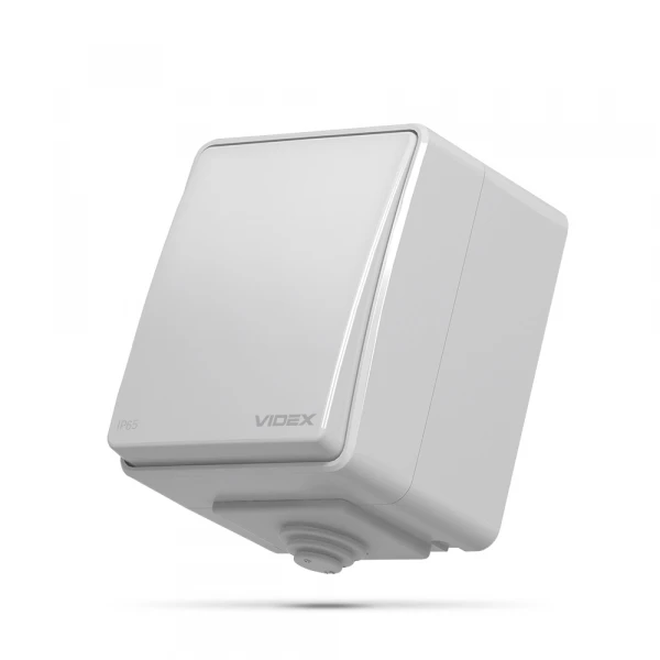 VIDEX BINERA IP65 Вимикач зовнішній 1кл сірий (VF-BNW11-G) (10/100)