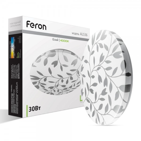 Світлодіодна панель Feron AL536 30W круг накладний 2250Lm 4000K 380*65mm (6422)