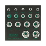 Набір головок Torx Plus EPR 1/4", 3/8", 1/2" 6EPR-32EPR 16од. в ложементі TOPTUL GABF1601