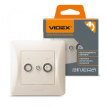 VIDEX BINERA Розетка TV+SAT кінцева кремова (VF-BNSK2TVSATE-CR) (20/120)