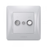 VIDEX BINERA Розетка TV+SAT кінцева срібний шовк (VF-BNSK2TVSATE-SS) (20/120) - Зображення 2