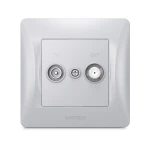 VIDEX BINERA Розетка TV+SAT кінцева срібний шовк (VF-BNSK2TVSATE-SS) (20/120) - Зображення 2