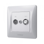 VIDEX BINERA Розетка TV+SAT кінцева срібний шовк (VF-BNSK2TVSATE-SS) (20/120) - Зображення 3
