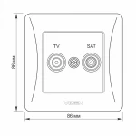 VIDEX BINERA Розетка TV+SAT кінцева срібний шовк (VF-BNSK2TVSATE-SS) (20/120) - Зображення 5