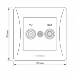 VIDEX BINERA Розетка TV+SAT кінцева чорний графіт (VF-BNSK2TVSATE-BG) (20/120) - Зображення 5
