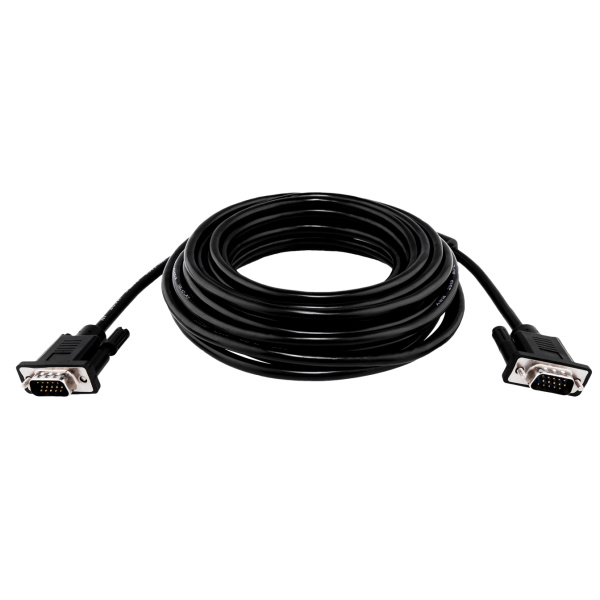 Кабель VGA-10.0BK LogicPower 10 м черный (с двумя ферритовыми кольцами)