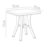 Стіл квадратний Irak Plastik Royal 70x70 см зелений - Зображення 2