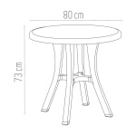 Стіл круглий Irak Plastik Royal 80 см тик - Зображення 2