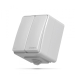 VIDEX BINERA IP65 Вимикач зовнішній 2кл сірий (VF-BNW12-G) (10/100)