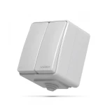 VIDEX BINERA IP65 Вимикач зовнішній 2кл сірий (VF-BNW12-G) (10/100)