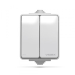 VIDEX BINERA IP65 Вимикач зовнішній 2кл сірий (VF-BNW12-G) (10/100) - Зображення 2