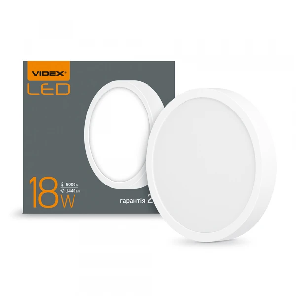LED Світильник круглий накладний VIDEX 18W 5000K 220V (VL-DLRS-185)