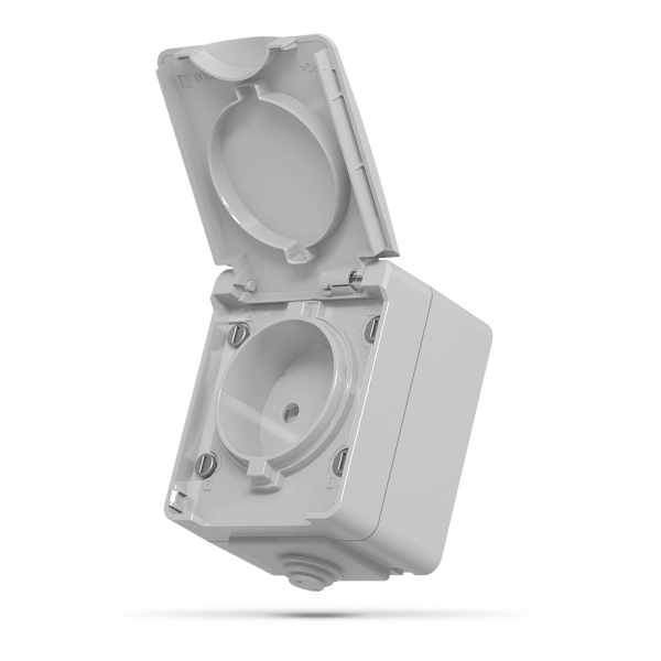 VIDEX BINERA IP65 Розетка зовнішня 1на сіра (VF-BNW21-G) (10/100)