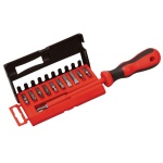Викрутка діелектрична MASTERTOOL з насадками 25 мм 11 ел (SL4/SL5/SL6/SL7/PH1/PH2/PH3/PZ1/PZ2/T15/T20) в кейсі 40-0041