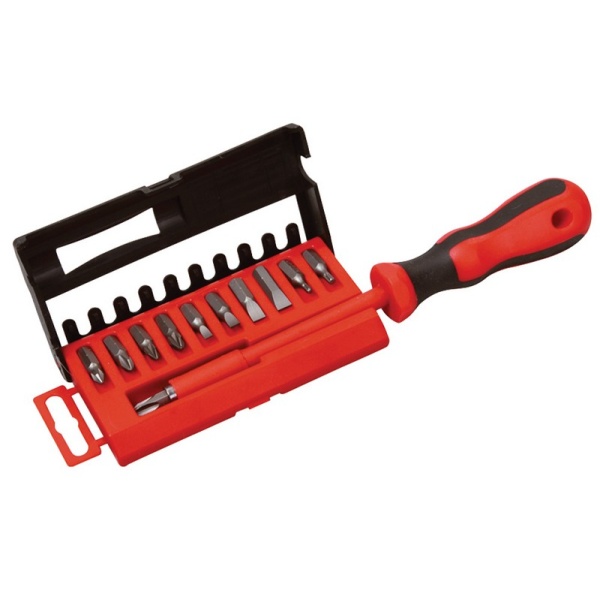 Викрутка діелектрична MASTERTOOL з насадками 25 мм 11 ел (SL4/SL5/SL6/SL7/PH1/PH2/PH3/PZ1/PZ2/T15/T20) в кейсі 40-0041