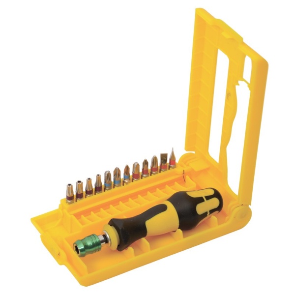 Викрутка MASTERTOOL в кейсі + 12 насадок 40-0143
