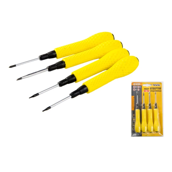 Набір відверток MASTERTOOL 4 шт точні (T5/T6/PH00/Spanner) 40-0190