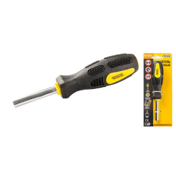 Тримач магнітний MASTERTOOL з ручкою 1/4" 160 мм 40-0339