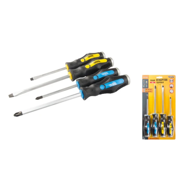 Набір викруток ударних MASTERTOOL 4 шт (PH2х100/3х150/SL6х100/8х150 мм) 40-1153