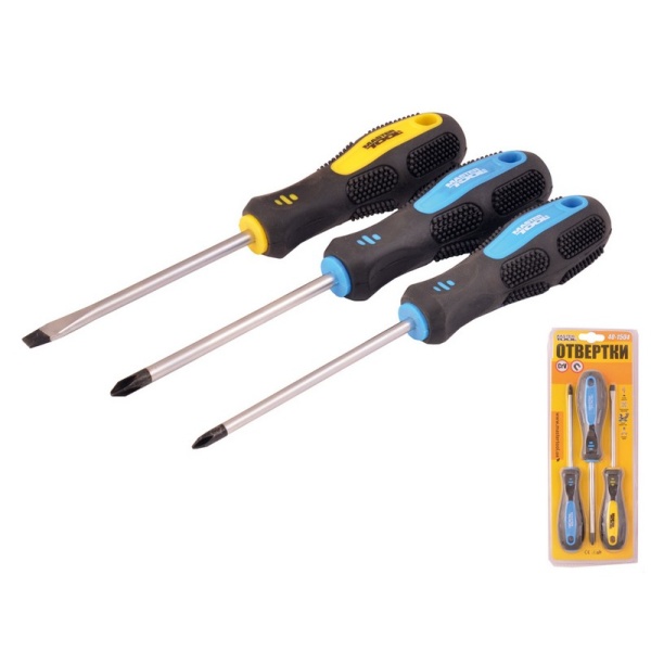 Набір відверток MASTERTOOL 3 шт (PH1х100/2х100/SL5х100 мм) 40-1504
