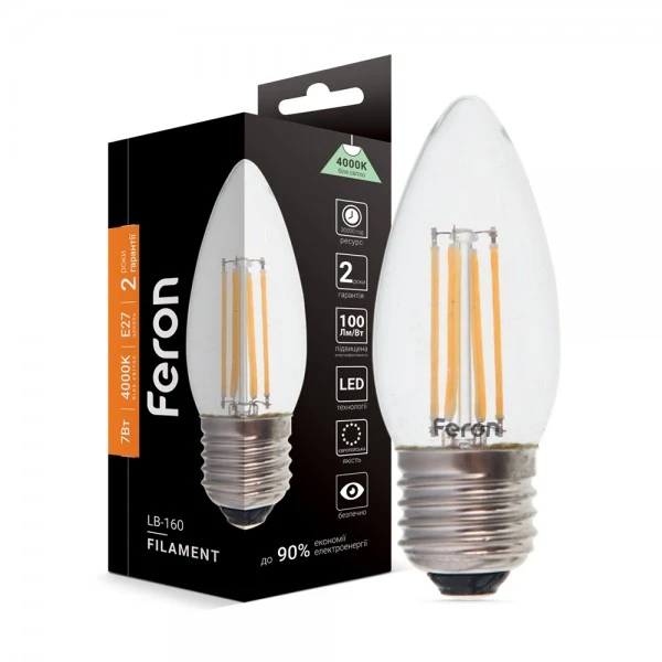 Світлодіодна лампа Feron LB-160 7W E27 4000K