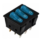KCD2-3101N C3-BL/B 220V Перемикач 3 кл. синій з підсвічуванням