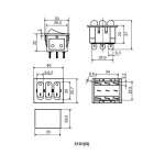 KCD2-3101N C3-BL/B 220V Перемикач 3 кл. синій з підсвічуванням - Зображення 4