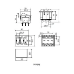 KCD2-3101N C3-BL/B 220V Перемикач 3 кл. синій з підсвічуванням - Зображення 4