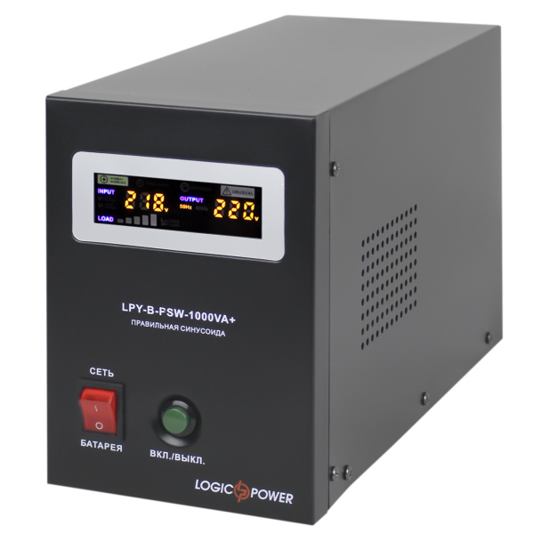 ДБЖ з правильною синусоїдою 12V LPY-B-PSW-1000VA+(700Вт) 10A/20A