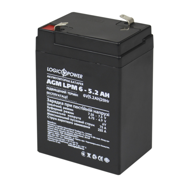 Акумулятор AGM LPM 6V - 5.2 Ah