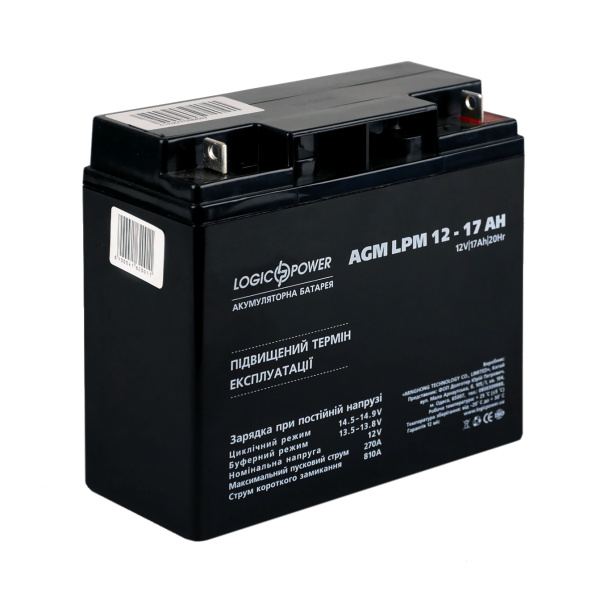 Аккумулятор кислотный AGM LogicPower LPM 12 - 17 AH