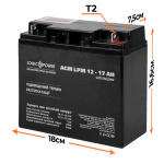 Аккумулятор кислотный AGM LogicPower LPM 12 - 17 AH - Зображення 7